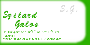 szilard galos business card